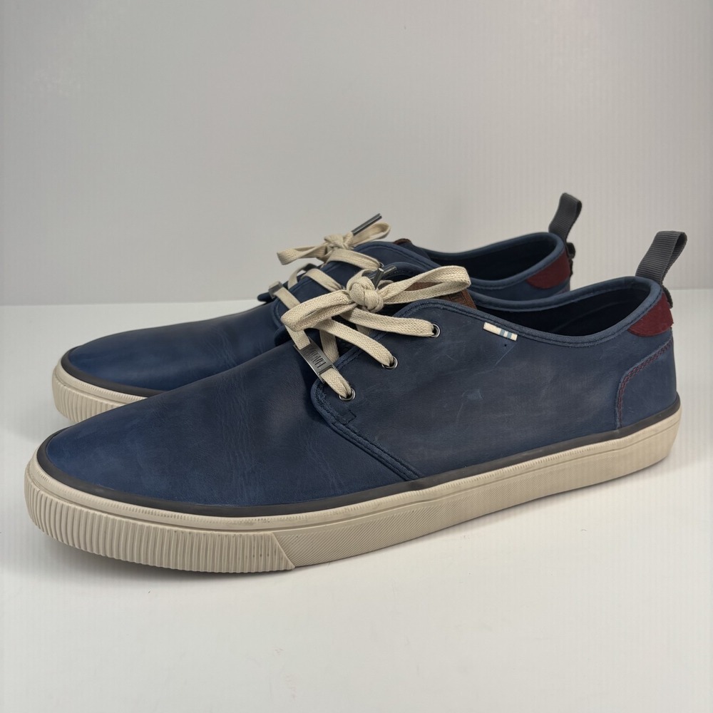 TOMS x Marvel Captain America Carlo Men's US 13 Navy Leather Low-Top Sneakers